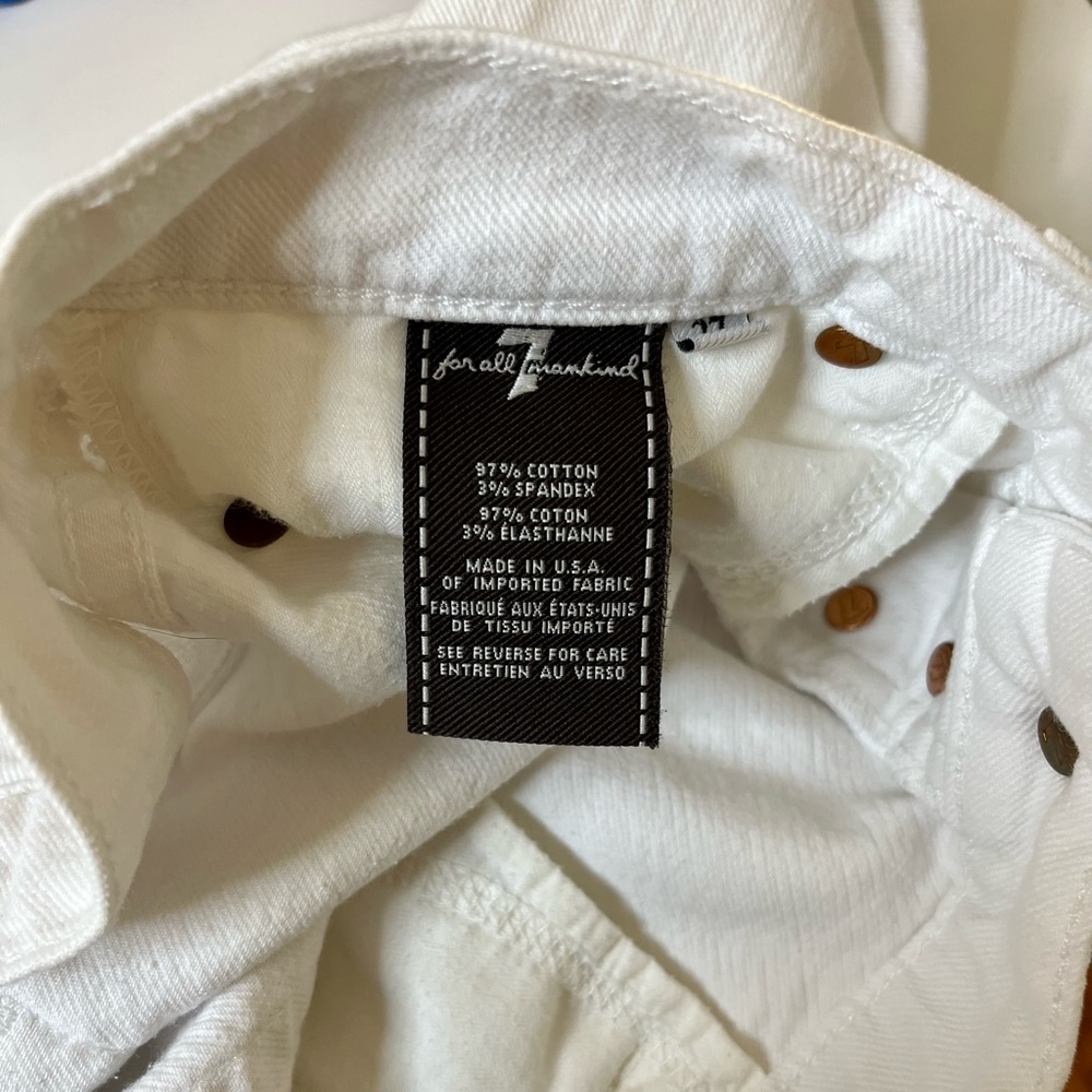 7 for all Mankind Josephina Skinny Boyfriend White Jeans - Picture 6 of 9